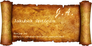 Jakubek Antónia névjegykártya